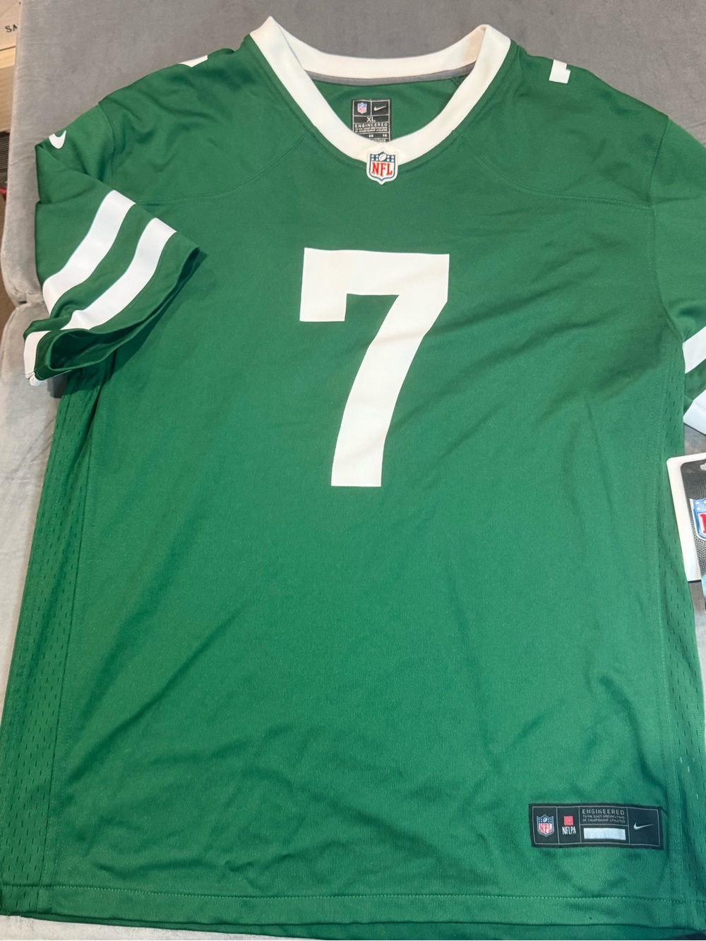 Nike Kids Green Football Jersey with White #7